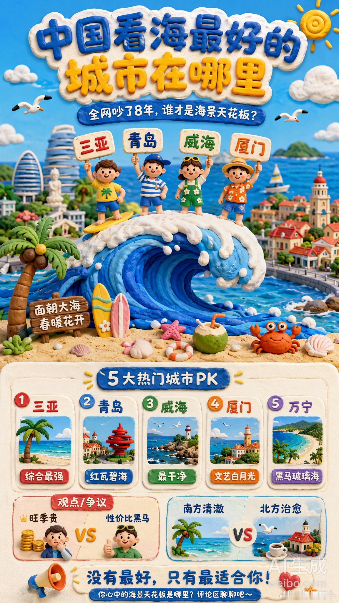 中国看海最好的城市在哪里三亚、青岛、厦门、威海……各家粉丝都在为自己心中的「海景