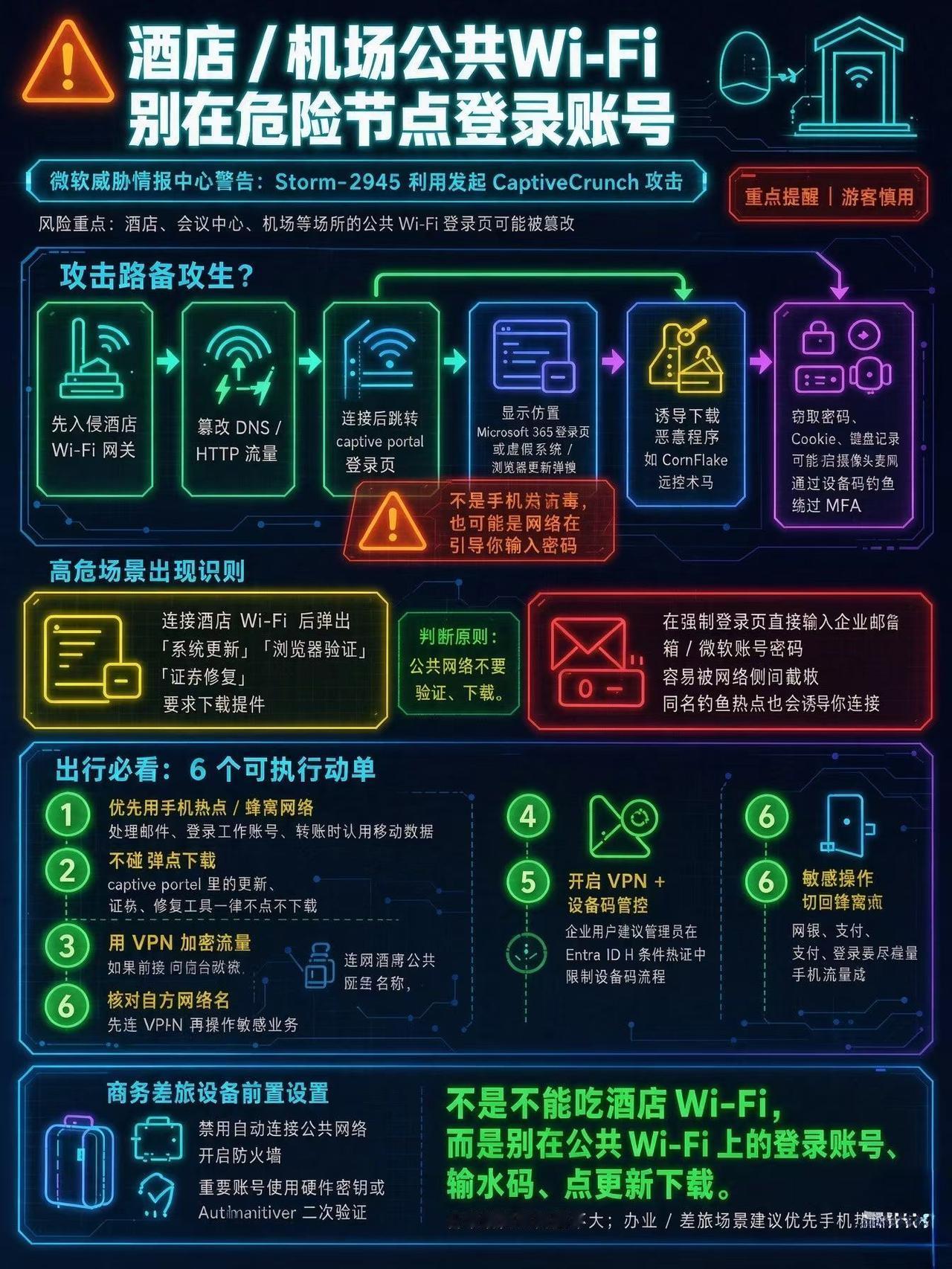 🔥🇺🇸⚠️微软发出警告🔥酒店等旅游场所的Wi-Fi系统，正被黑客大