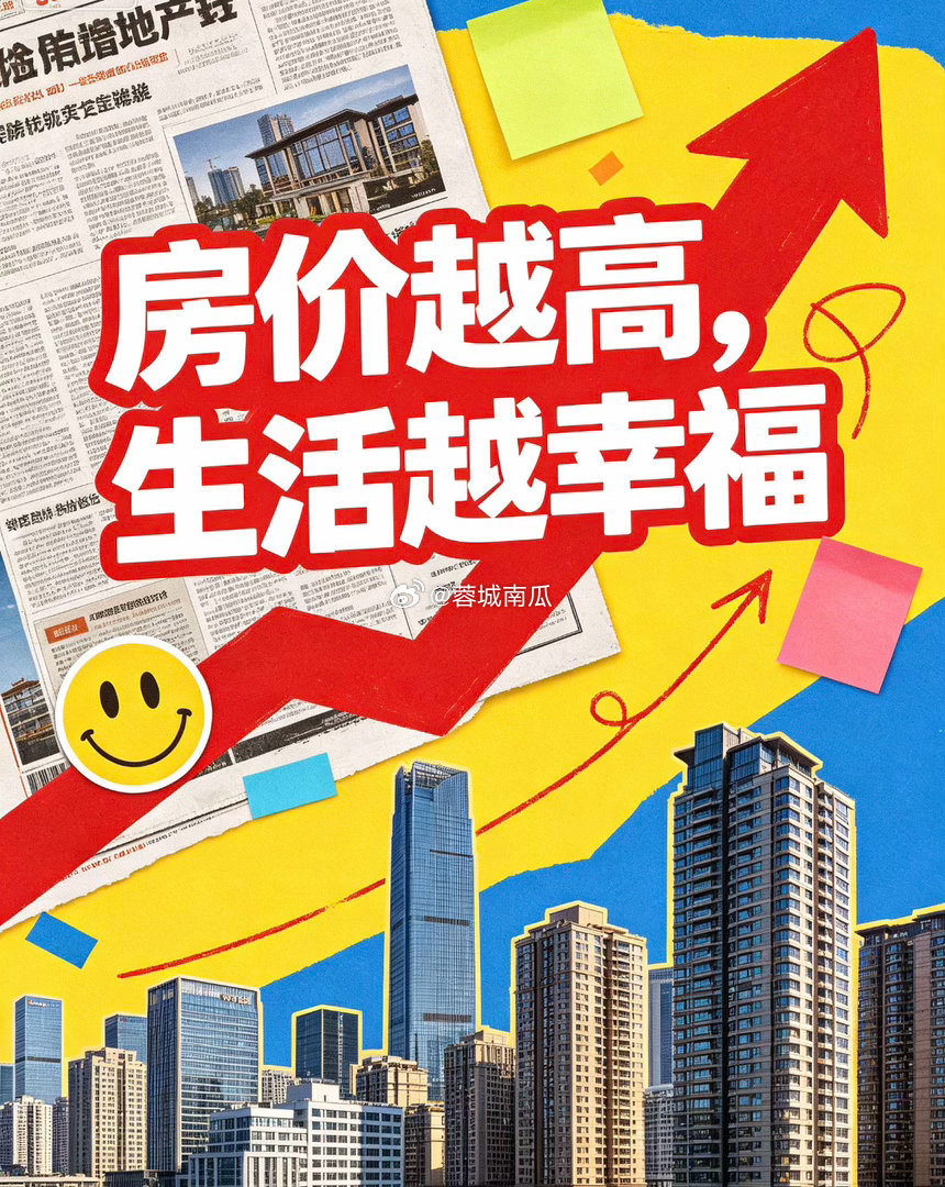 房价越高，可能生活越幸福！⭕️房价，基本是和经济好坏同步的。这几年经济一塌糊涂，房价跌跌不休，相信大