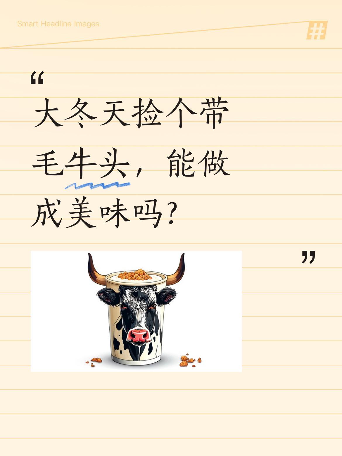 大冬天捡个带毛牛头，能做成美味吗？有人在河边捡到被丢弃的牛头，虽然满是毛发，还