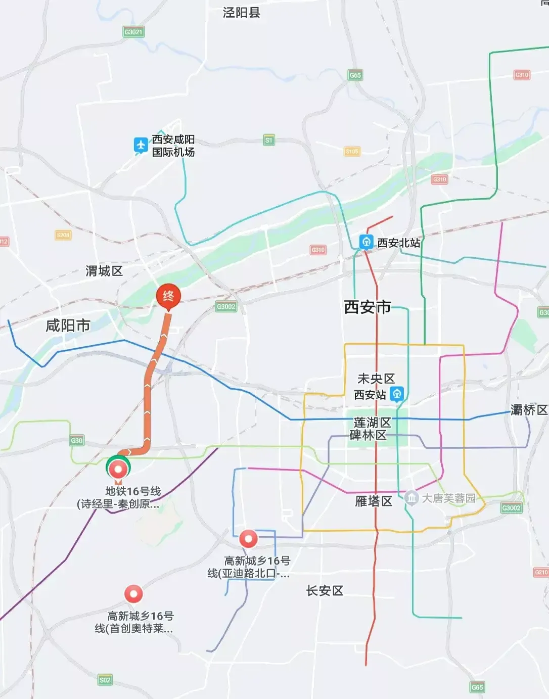 西安地铁16号线目前来说有点尴尬，线路基本建设在了无人区，没有多少客流量！