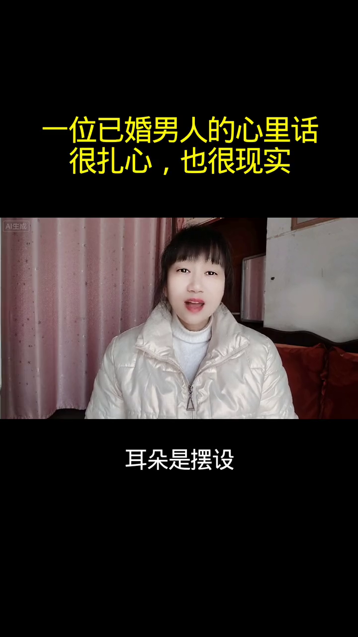 一位已婚男人的心里话，很扎心，也很现实