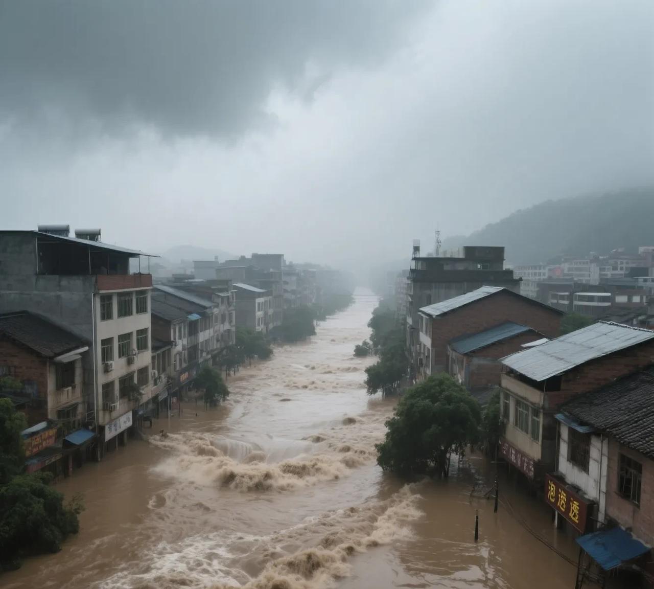 广东怀集被洪水“泡透”，半个县城成泽国！暴雨发疯了！广东怀集直接被洪水“淹没