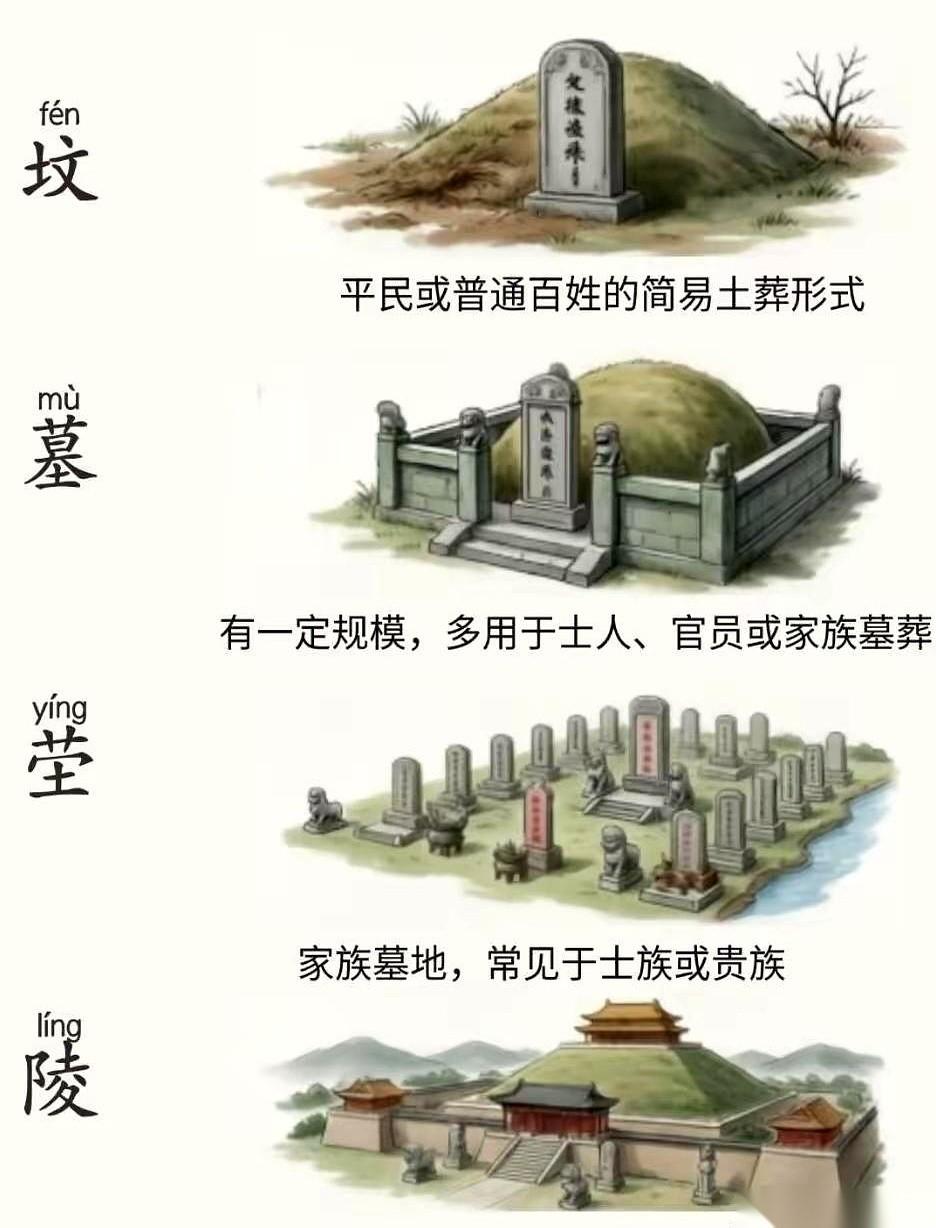 以后别再说“上坟”和“扫墓”是一个意思了。你回老家，看见山坡上那个高高鼓起的土