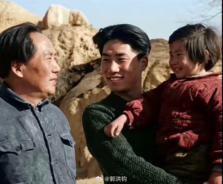 伟人与子女，平凡而伟大。历史老照片​​​