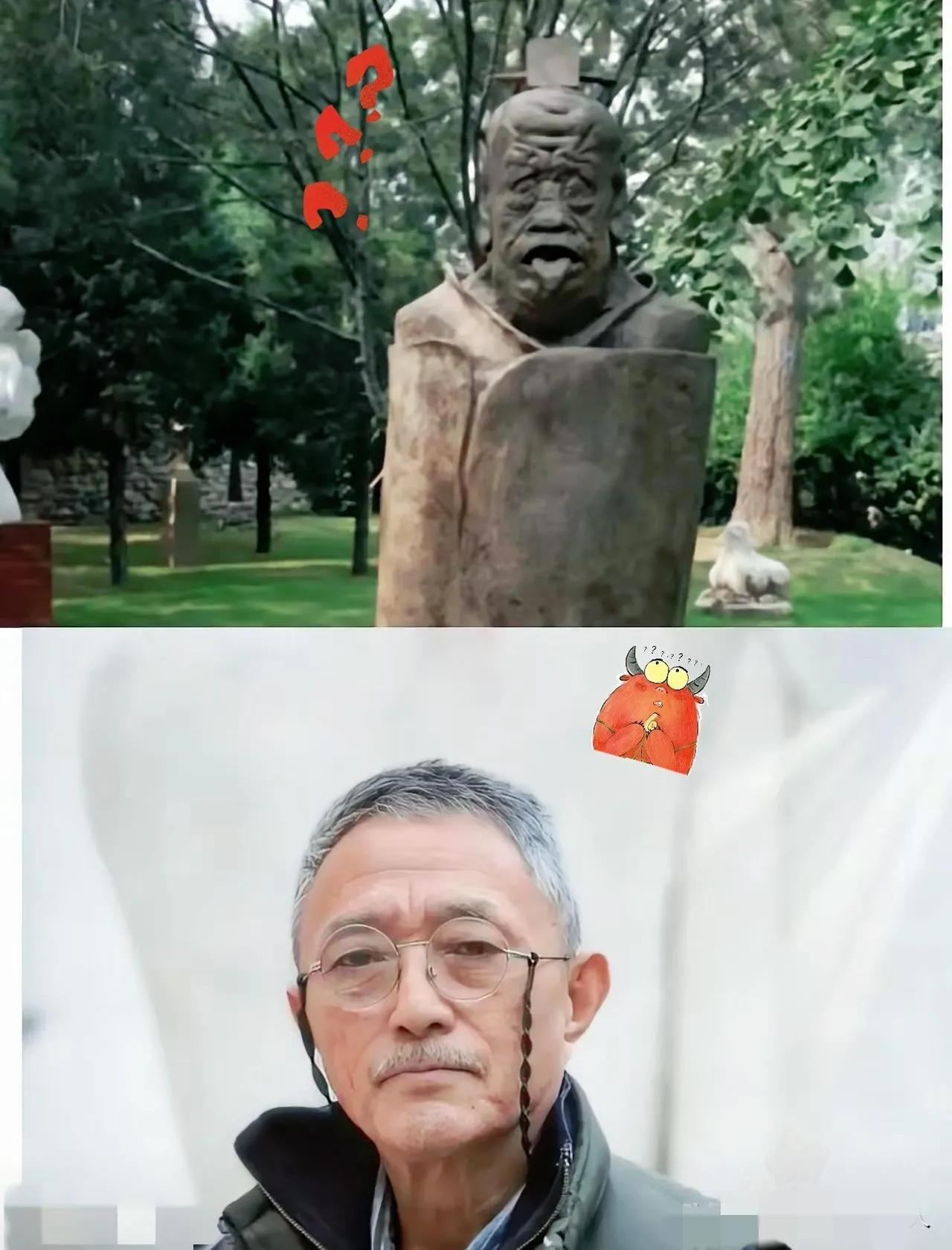 老子像遭拆除了我宣布，今天最想哭的人出现了，不是游客，也不是市民，而是田世信