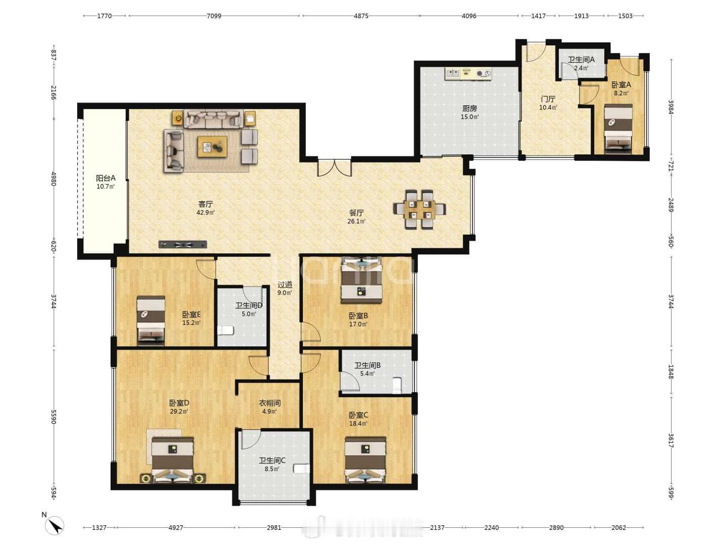 宝中新锦安壹号公馆250平，2530万成交，单价10万，业主原购价也是差不多这个