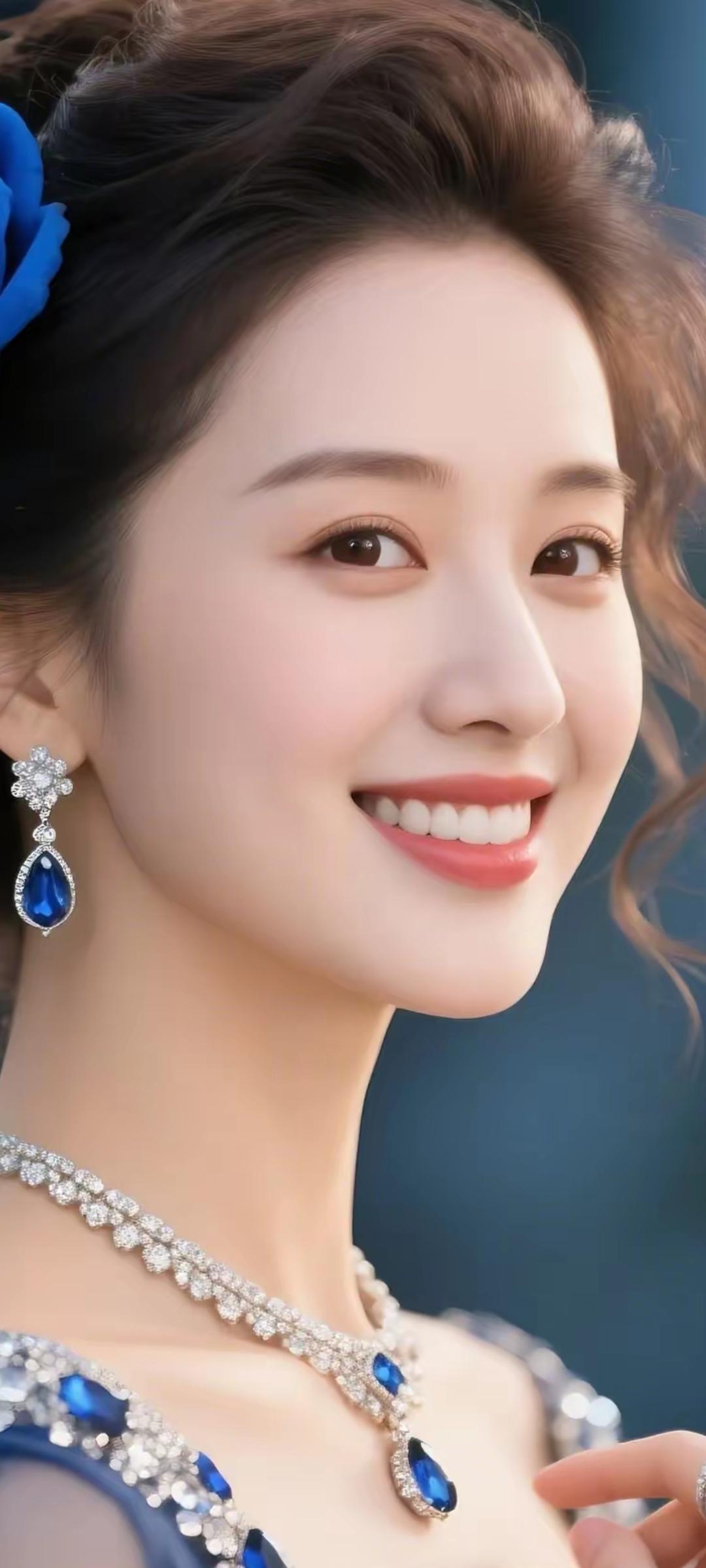 优雅蓝宝石，闪耀的耳环与项链，尽显高贵气质！💎✨