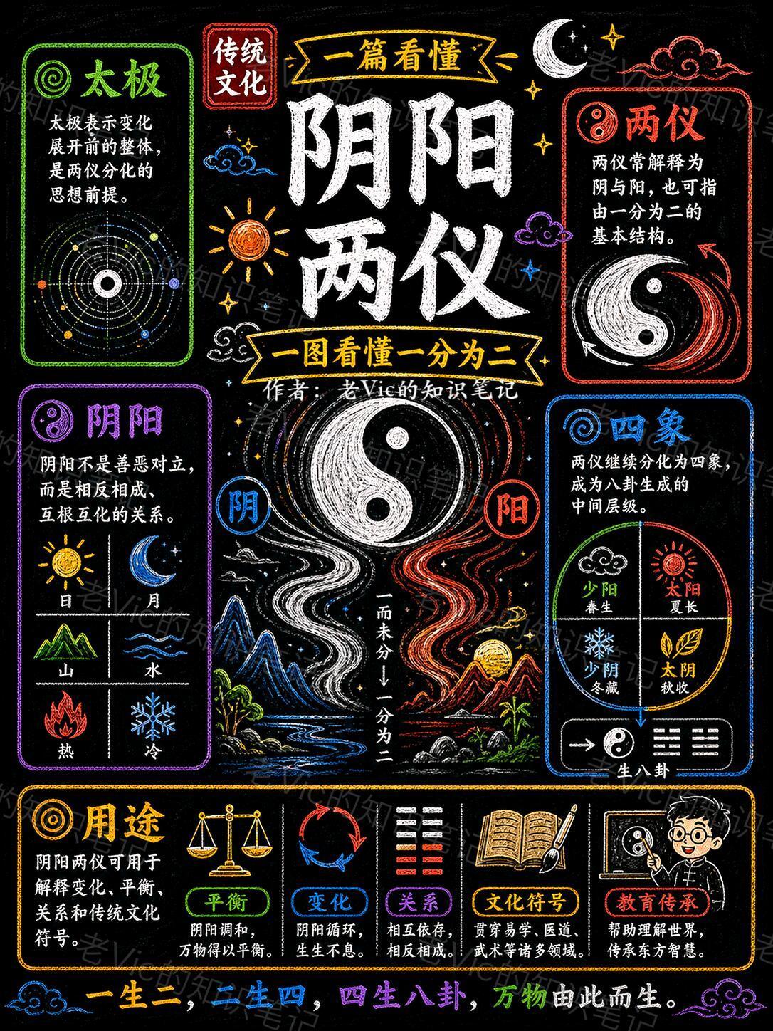 别再把阴阳当成封建迷信！9张手绘讲透中国人的底层思维✨很多人误解阴阳=好