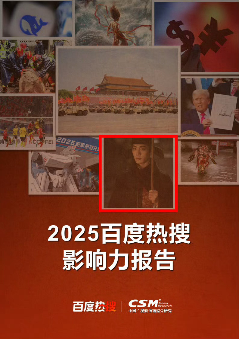 新鲜出炉的2025百度热搜影响力报告：1.封面娱乐圈代表人物：肖战。2.延伸剧集