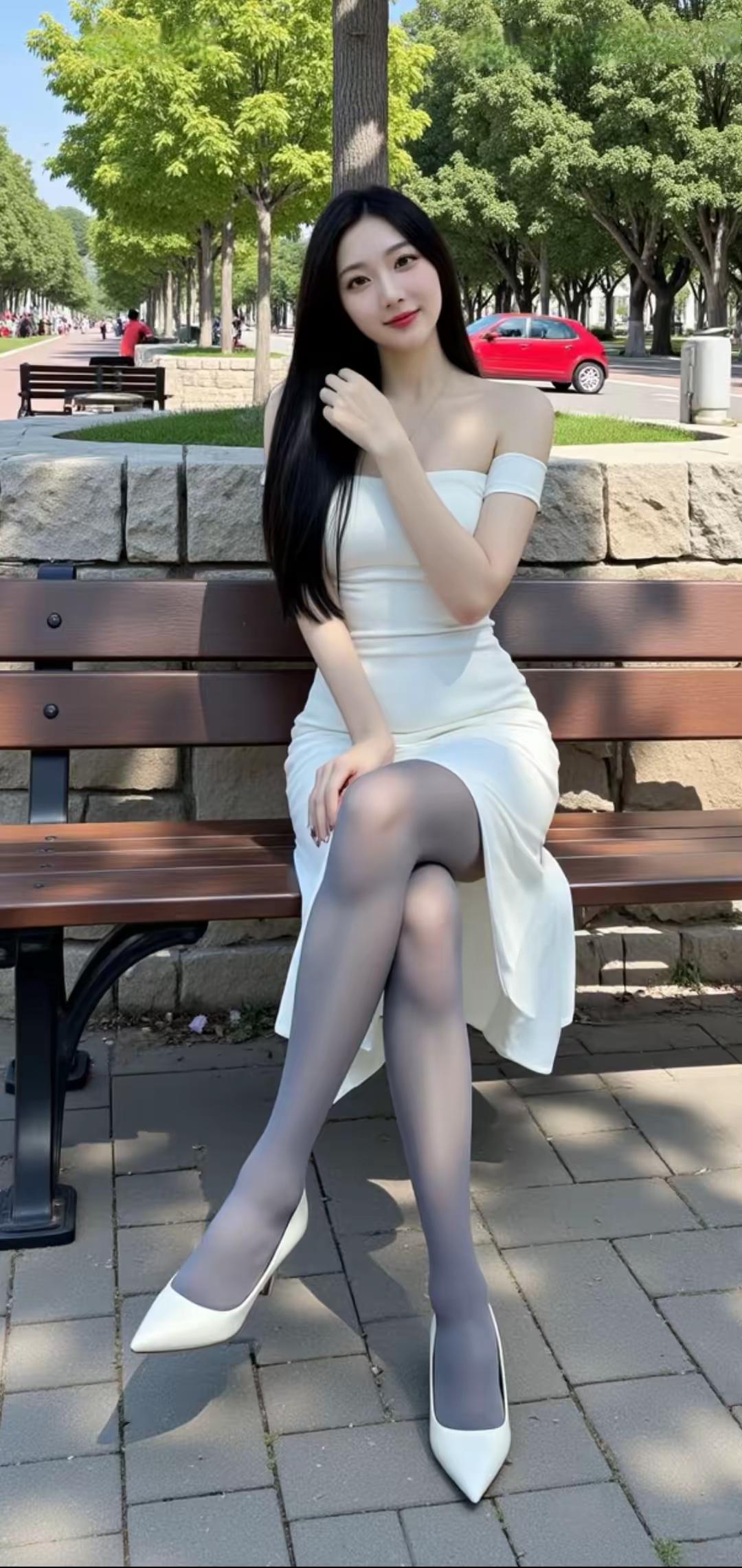 夏季最适配平凉氛围的穿搭，是简约风格的白色长裙，搭配白色高跟鞋，更添清纯唯美的气