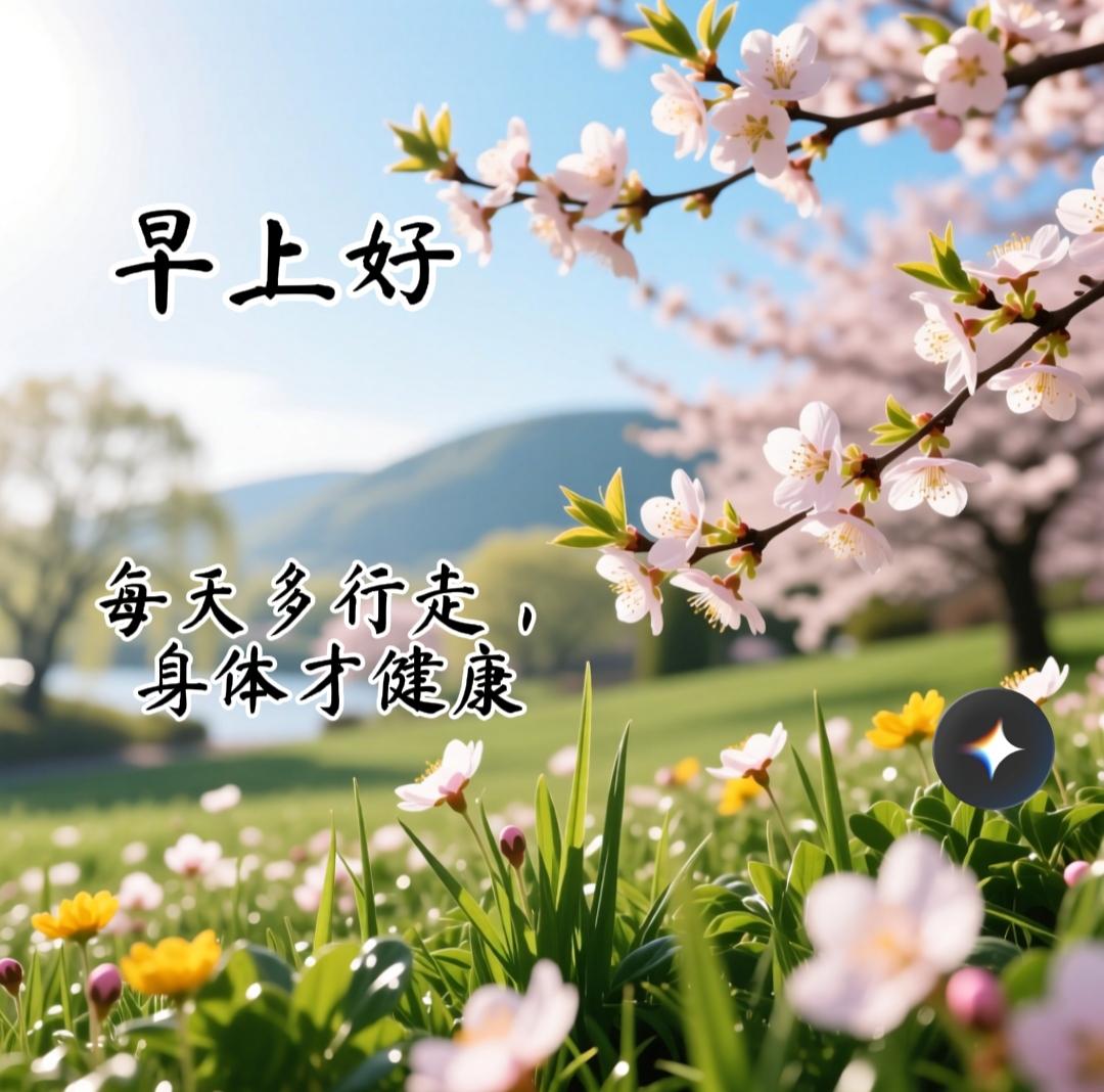 🌺春来百花香，🍀大地换新装，🌇户外多行走，💫身体才健康，💚每天开心过，