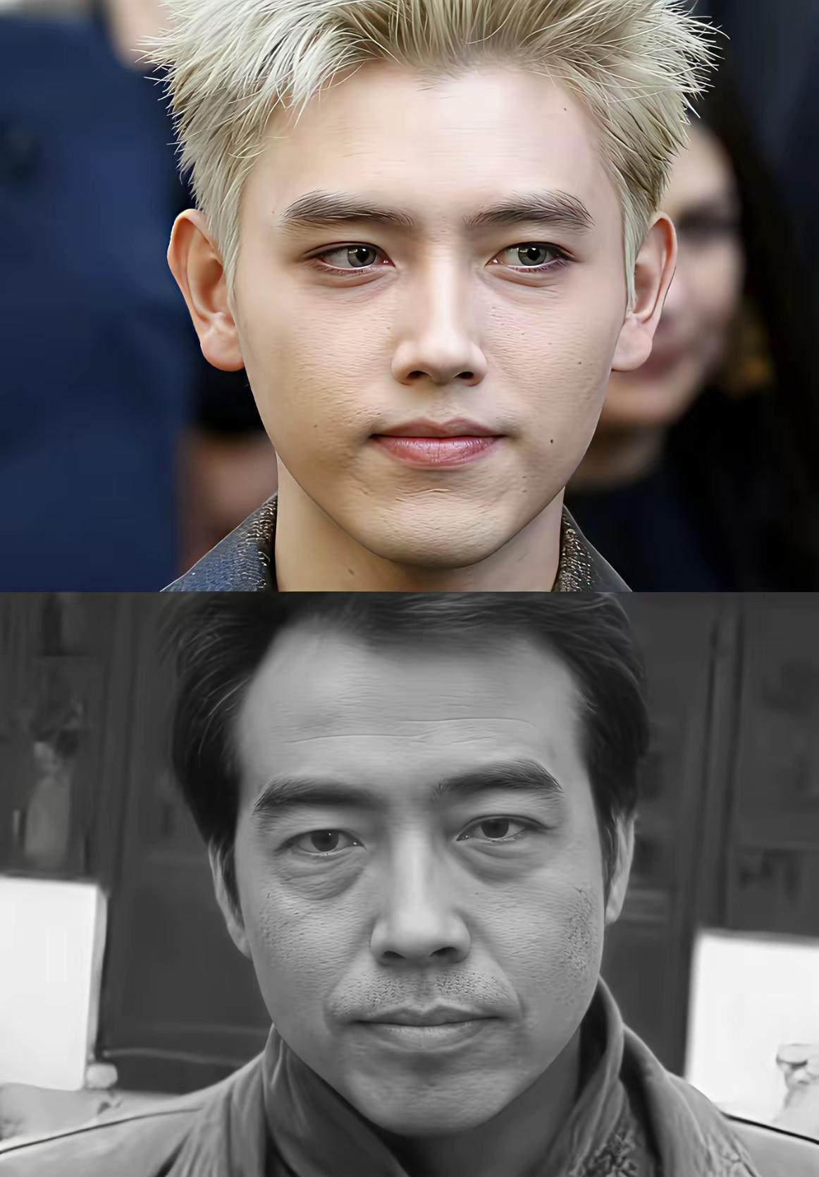 陈飞宇完美复刻老爹的五官，一看就是亲生的，陈凯歌粗犷一些，陈飞宇更秀气精致一些，