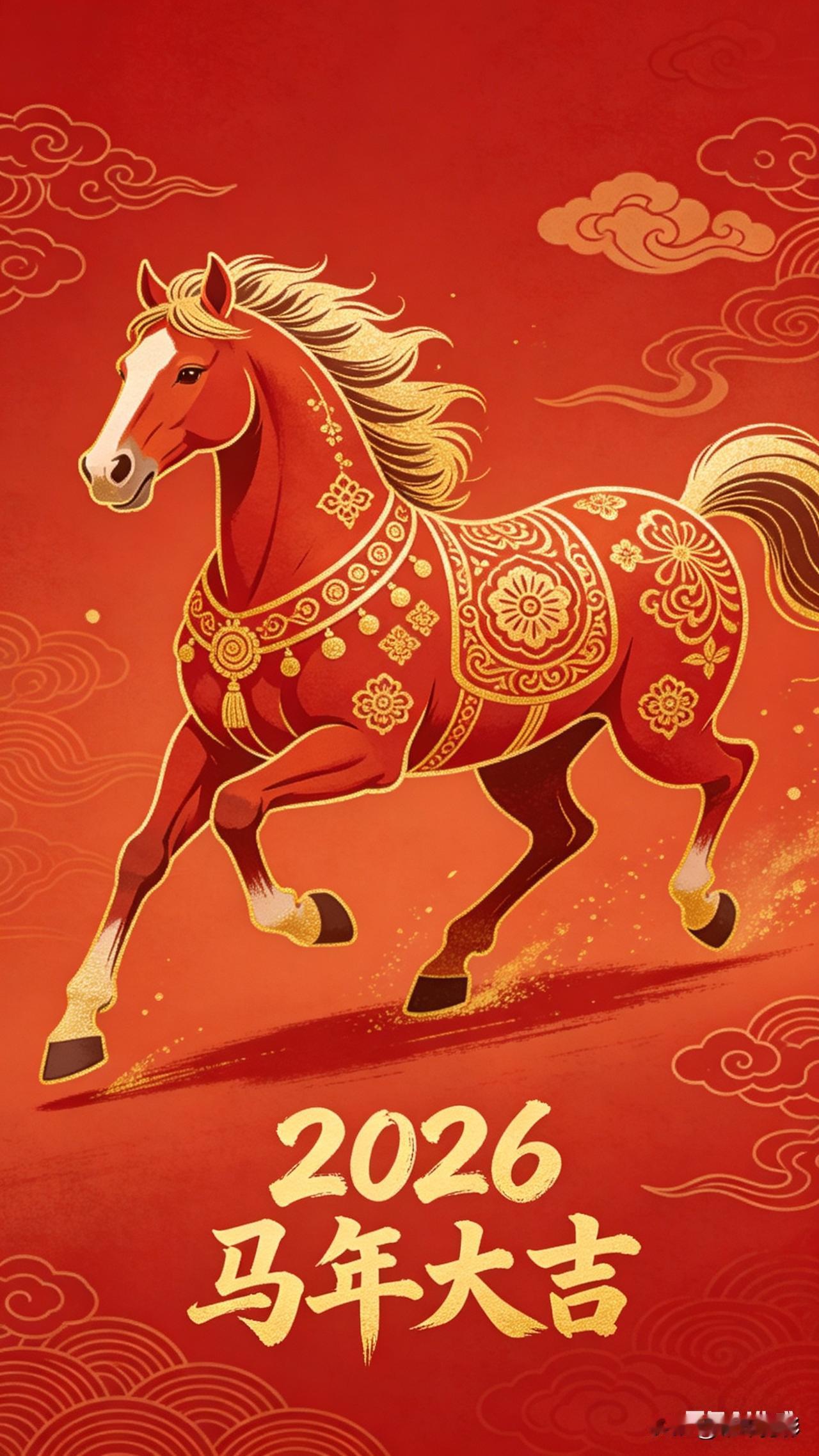 金蛇辞岁·骏马迎春春风策马过千山金蛇盘福绕门环旧岁尘劳皆踏碎新程坦荡笑