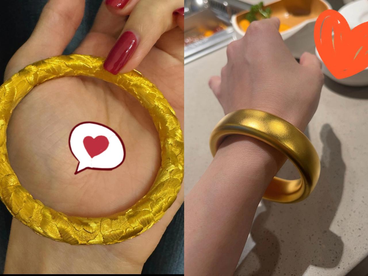 现在才知道金镯子已经买不起了！1月13日，一支40克的金镯子，居然得5720