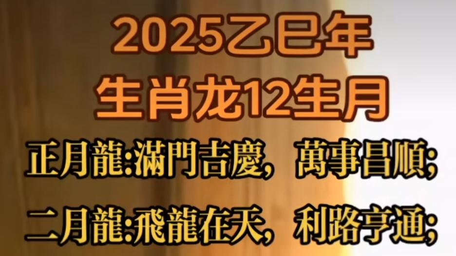 2025年生肖龙出生月份分析