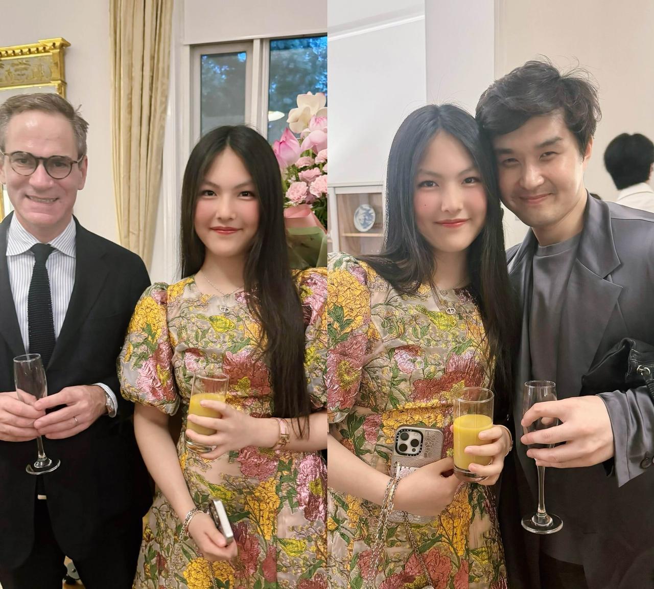 王诗龄跟随妈妈参加聚会，穿礼服裙满满公主范。李湘带着王诗龄参加聚会，王诗龄这次穿