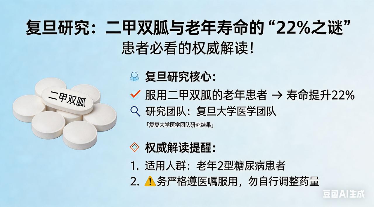 复旦研究：二甲双胍与老年寿命的“22%之谜”，患者必看的权威解读！复旦研究揭