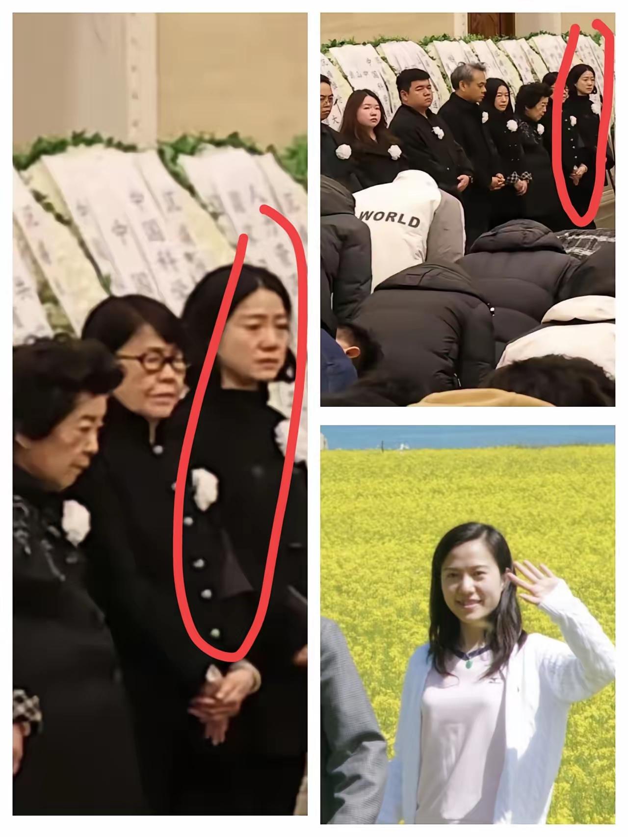 翁帆现身追悼会，仅仅不到7天，她就已经憔悴到看不出当初温婉的样子，眼睛哭到浮肿，