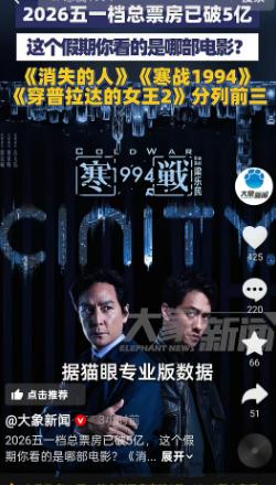2026五一档电影票房结果出炉！截至5月4日14点57分，档期