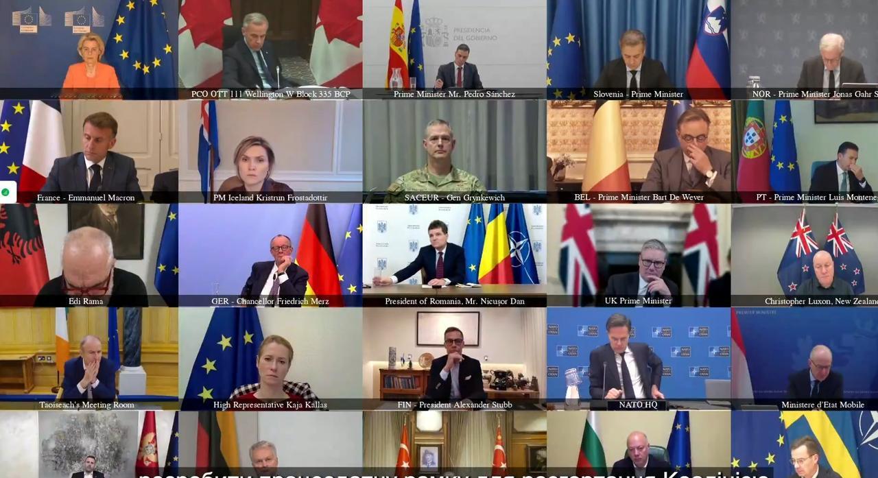 昨夜，泽连斯基与欧洲首脑们进行视频会议，感谢“自愿联盟”对乌克兰的支持。可大家的