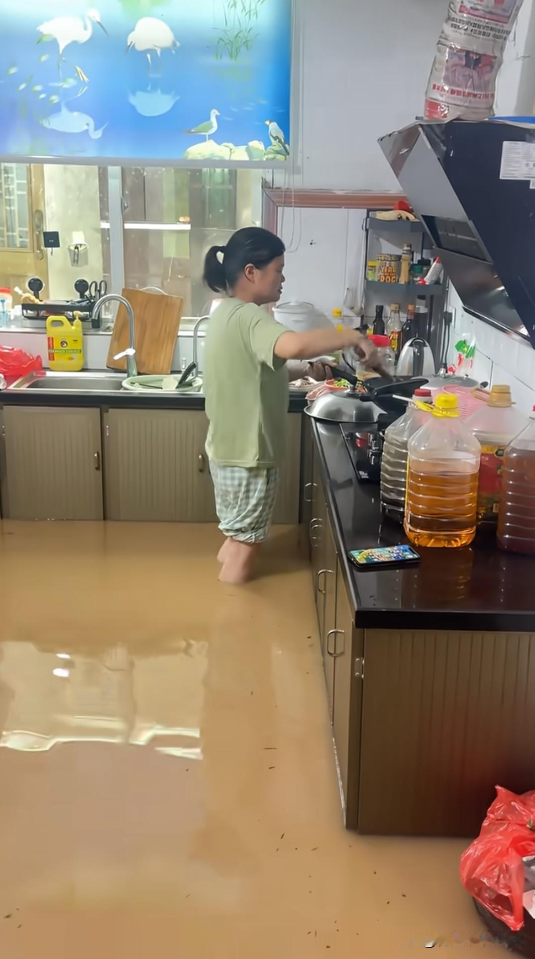 强者从来不抱怨环境，小时候发大水都淹到快床上来了，我们还在床上包饺子都觉得好开心