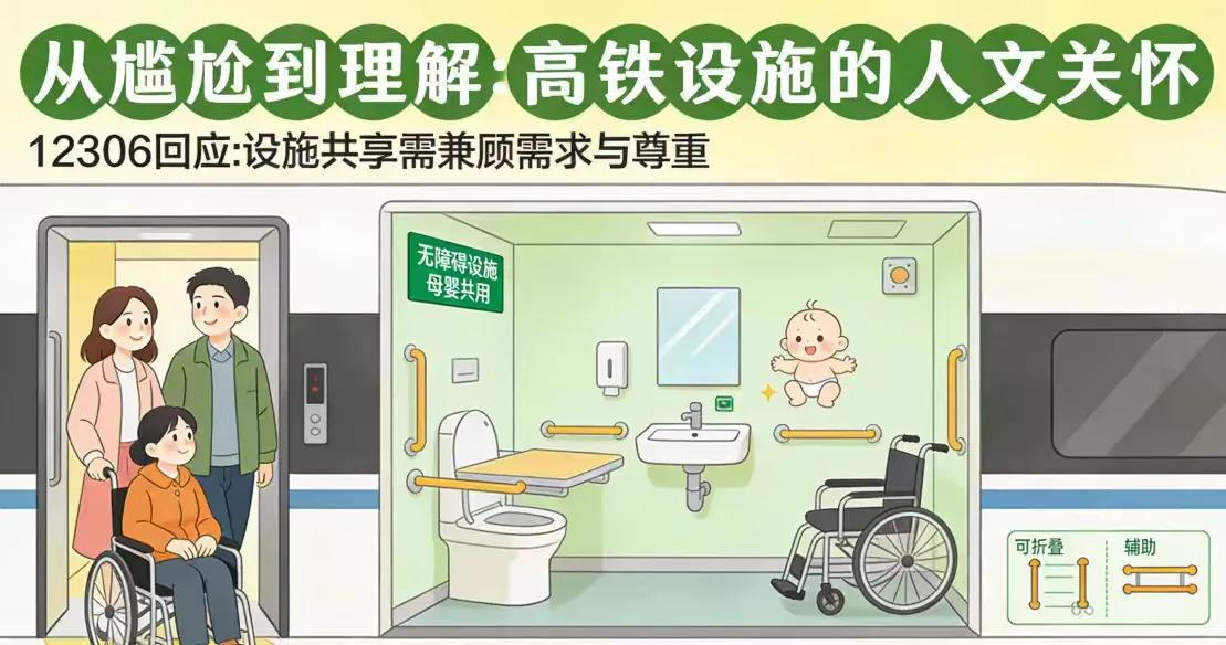 高铁“无障碍厕所”哺乳遭尴尬，12306回应正视需求！这类设施到底该谁用？哺