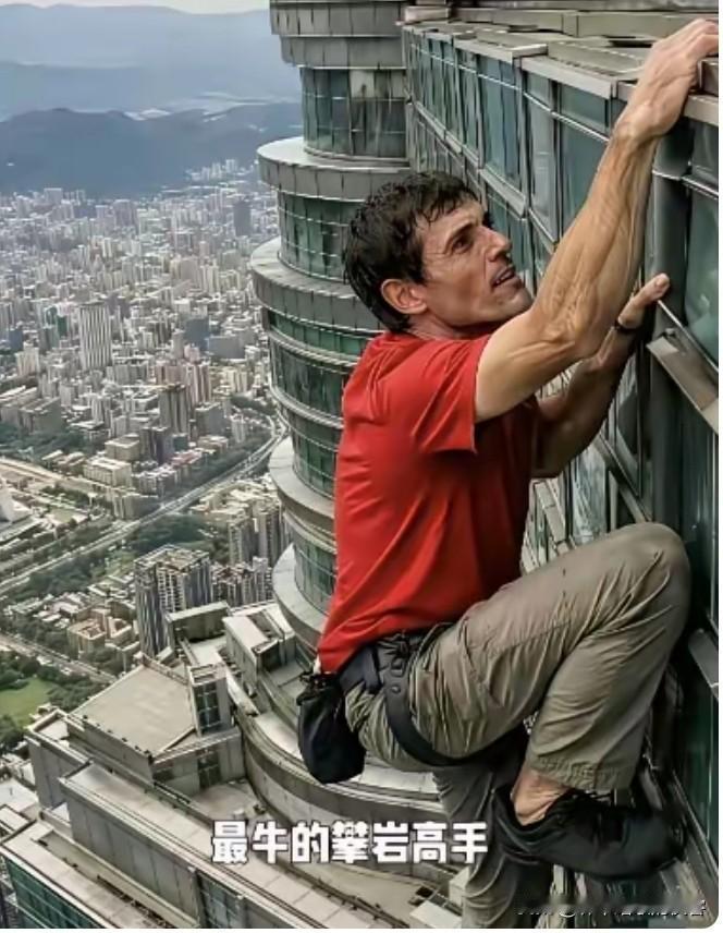 他为什么能徒手爬上台北101大楼，瞅瞅这小臂，肌肉楞子都快鼓出来了，俩胳膊那