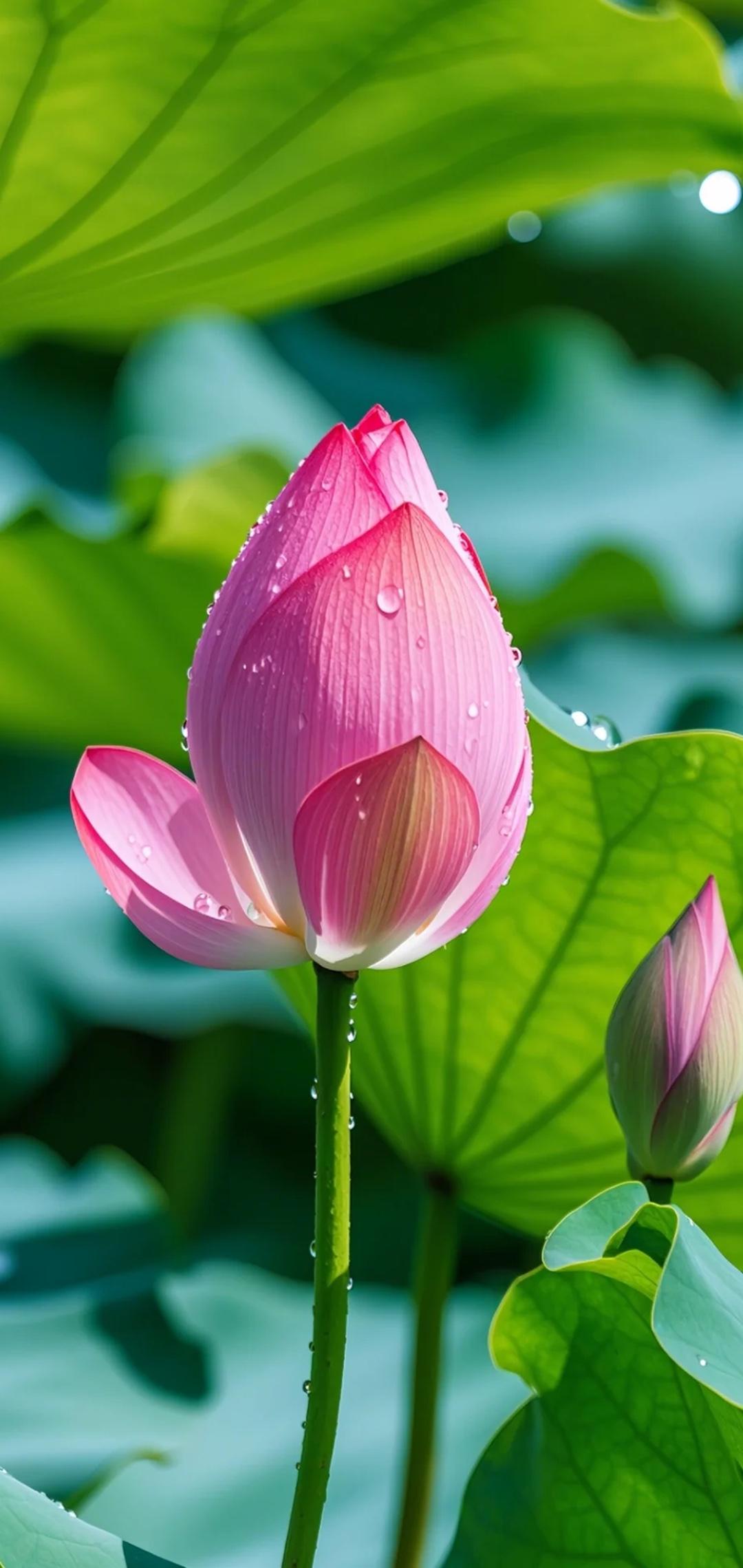 莲花壁纸～百里挑一超清全屏手机壁纸【771期】‖心无挂碍，步步生莲高清菩萨壁