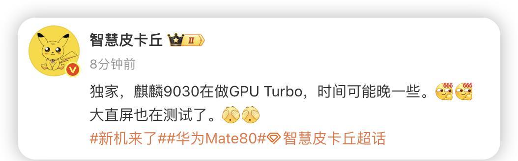 麒麟9030会由华为Mate80系列首发，性能表现既会让花粉满意，也会让米粉满