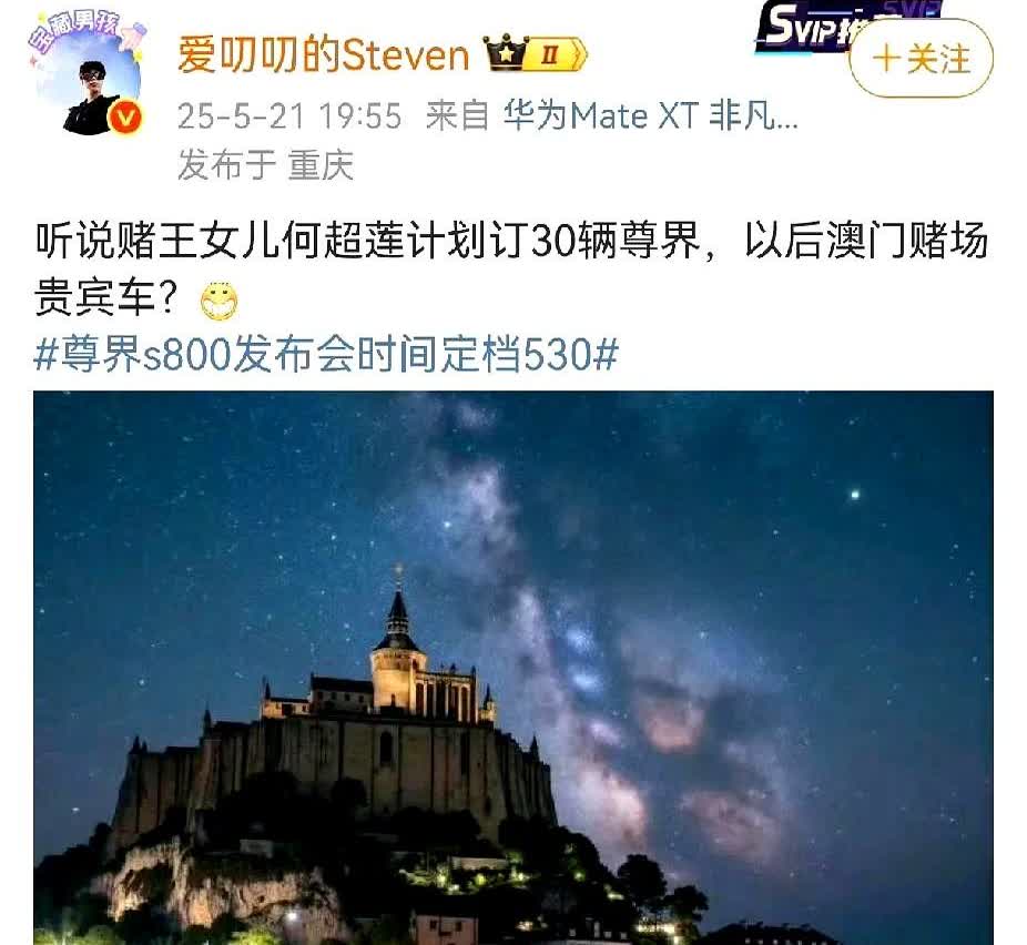 赌王千金何超莲化身汽车专家，试驾尊界S800后大赞并豪购30台！