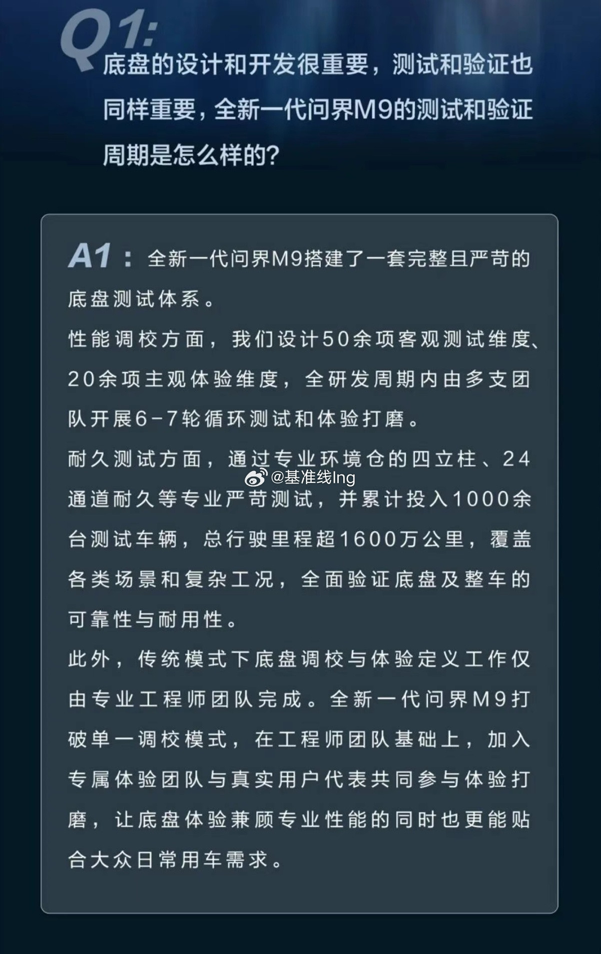 问界M9:累计投入1000余台测试车辆，总行驶里程超1600万公里，平均一台车行