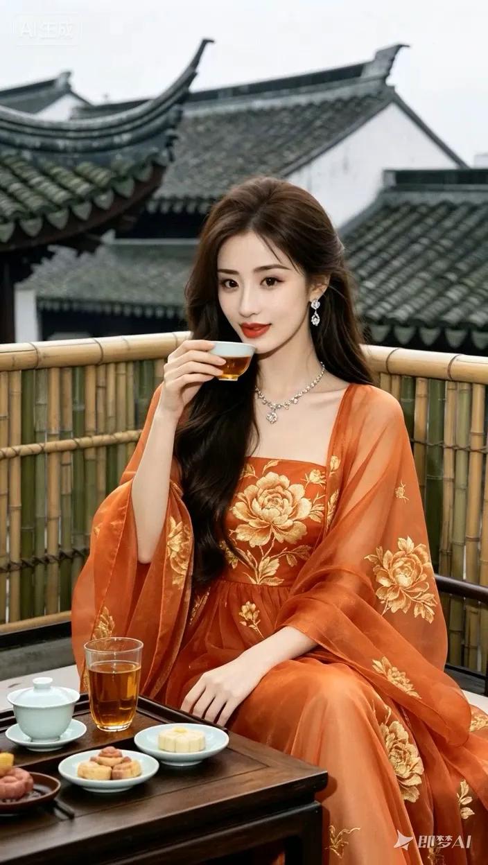 七绝●爱我中华/新韵塔顶阳台饮早茶，一盅两件享年华。神州大地风光美，