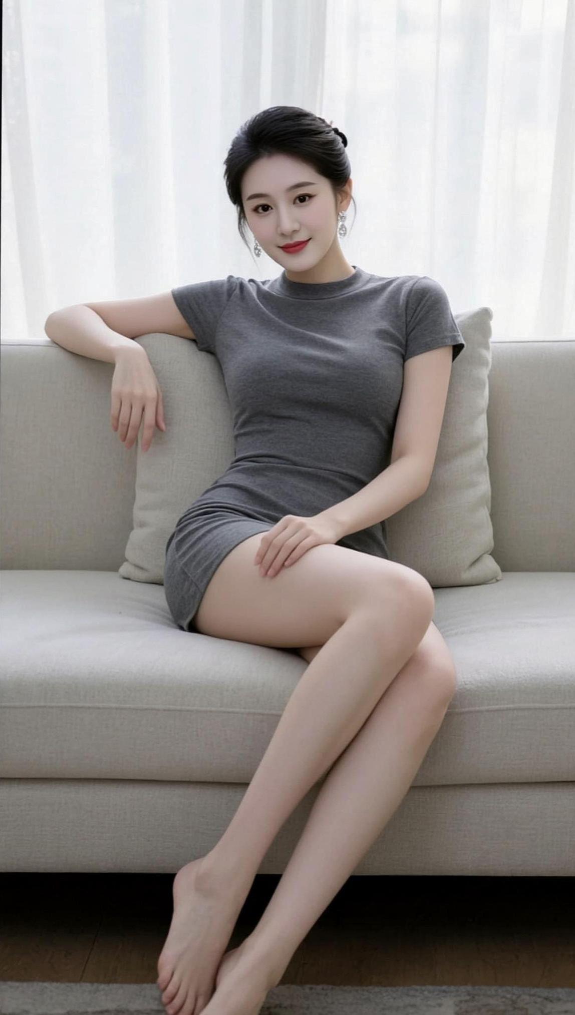 居家简约写真美女甜系女生甜妹女孩空乘