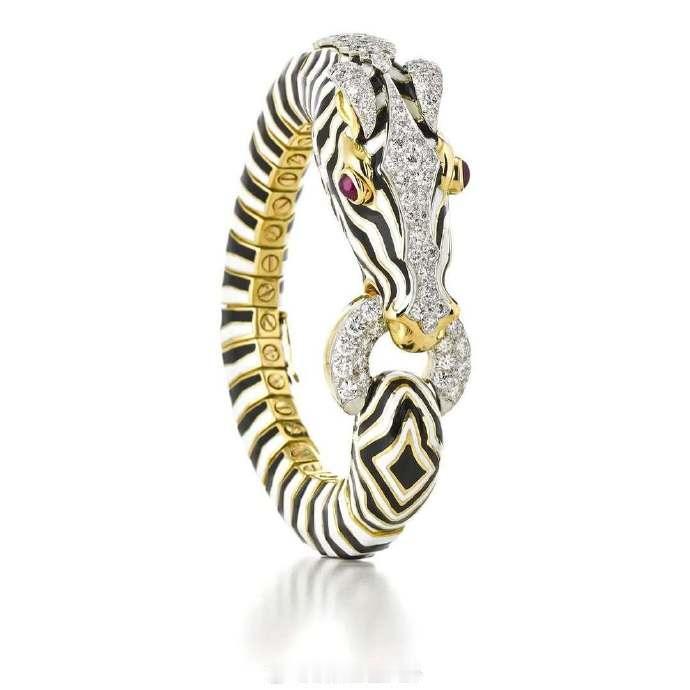 曾属于西班牙罗曼诺斯伯爵夫人+社交名媛艾琳的斑马手镯，是DavidWebb在上