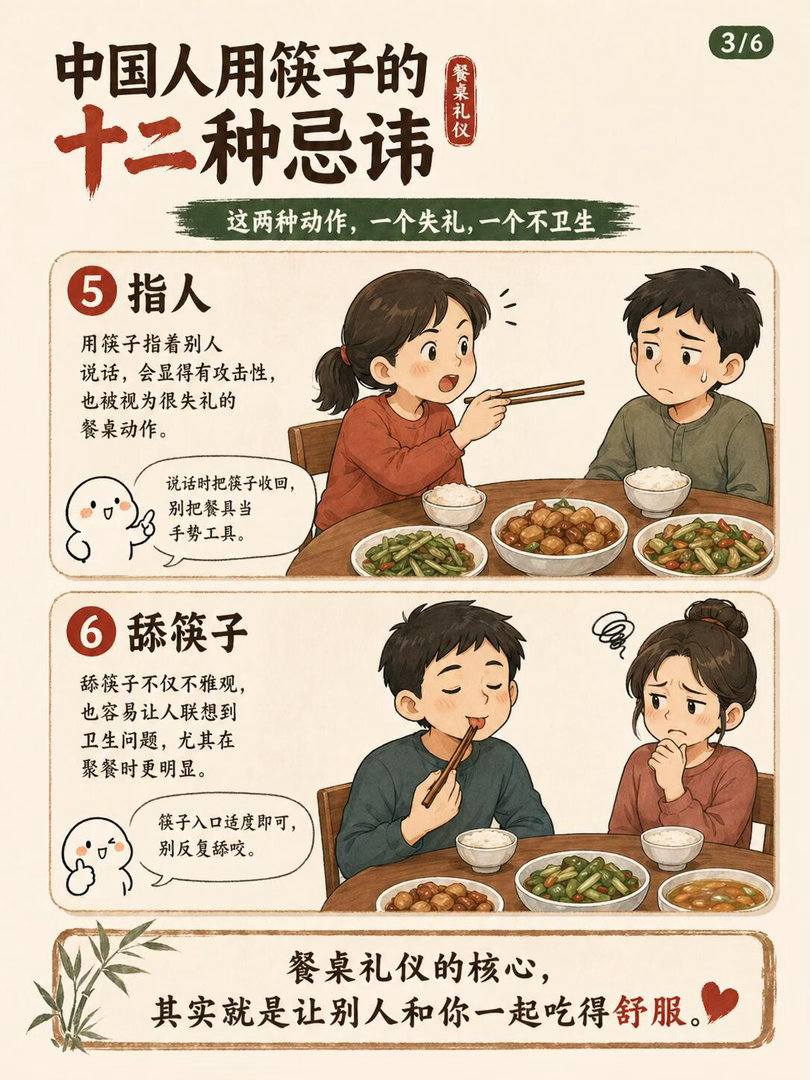 中国人用筷子的十二种忌讳