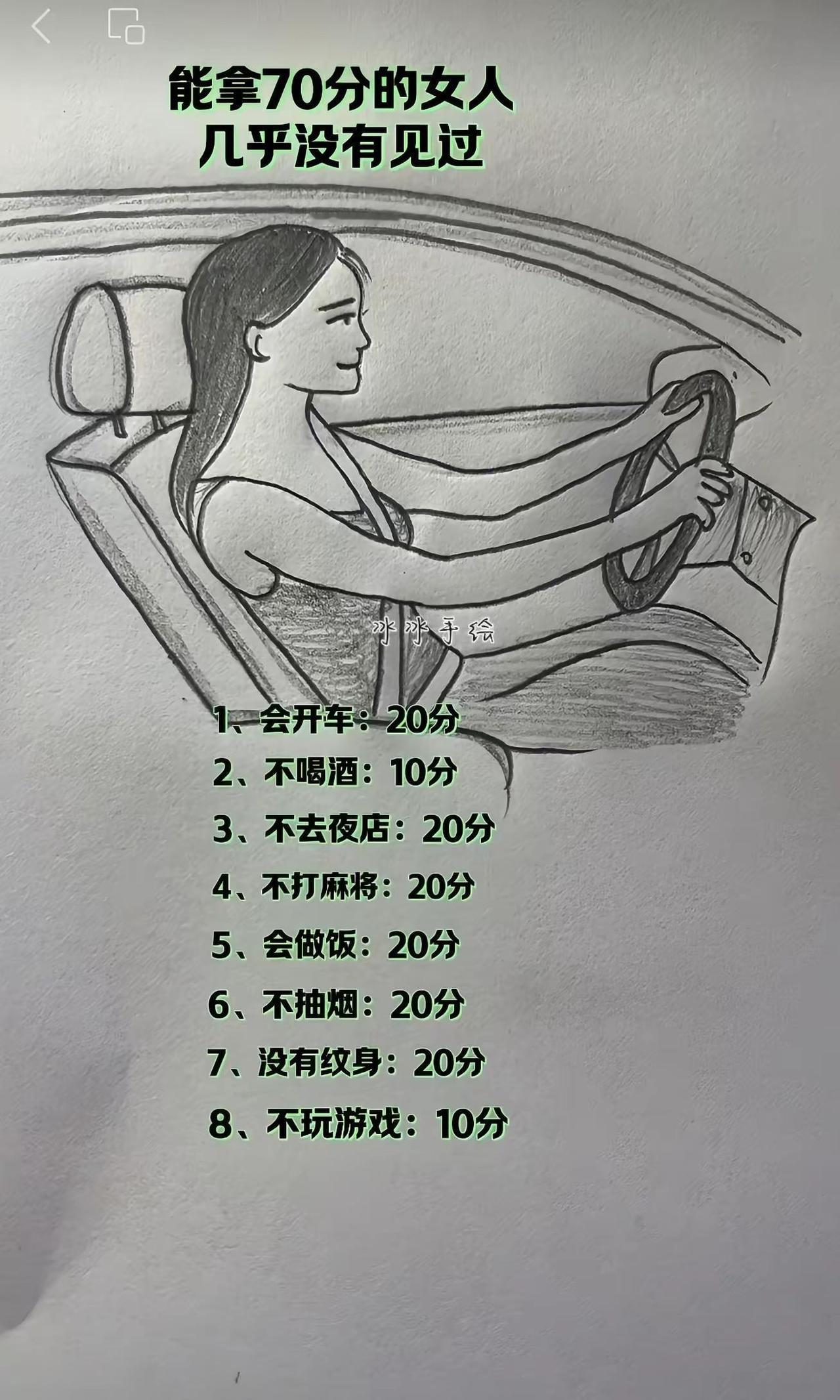 能拿70分的女人几乎没见过