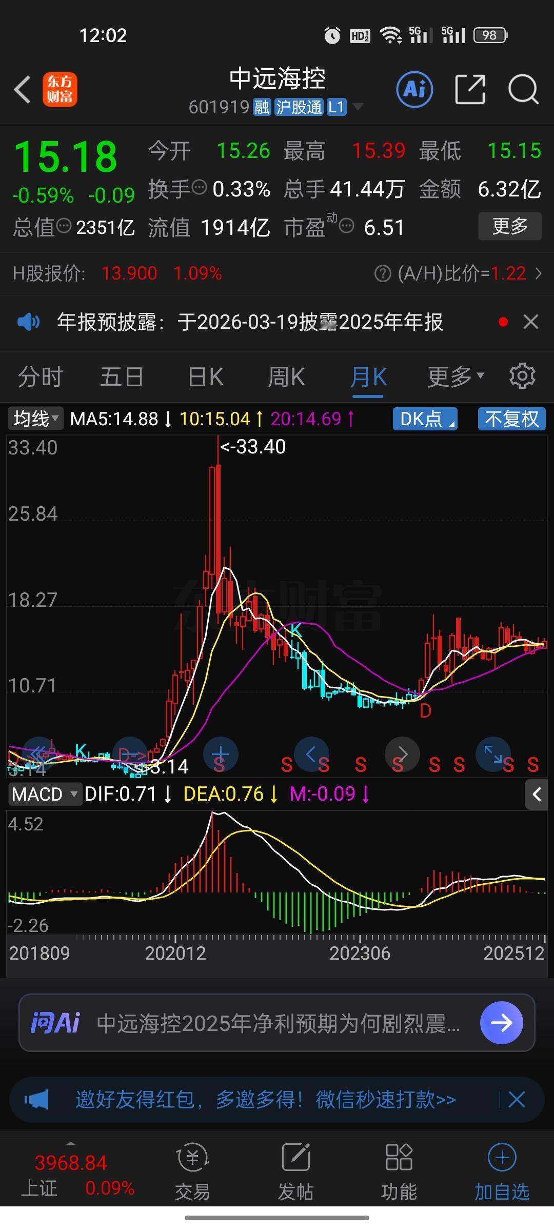 很多人会问，中远海控适不适合作为转股收息的标的？我劝你冷静。看着10%的股息率眼