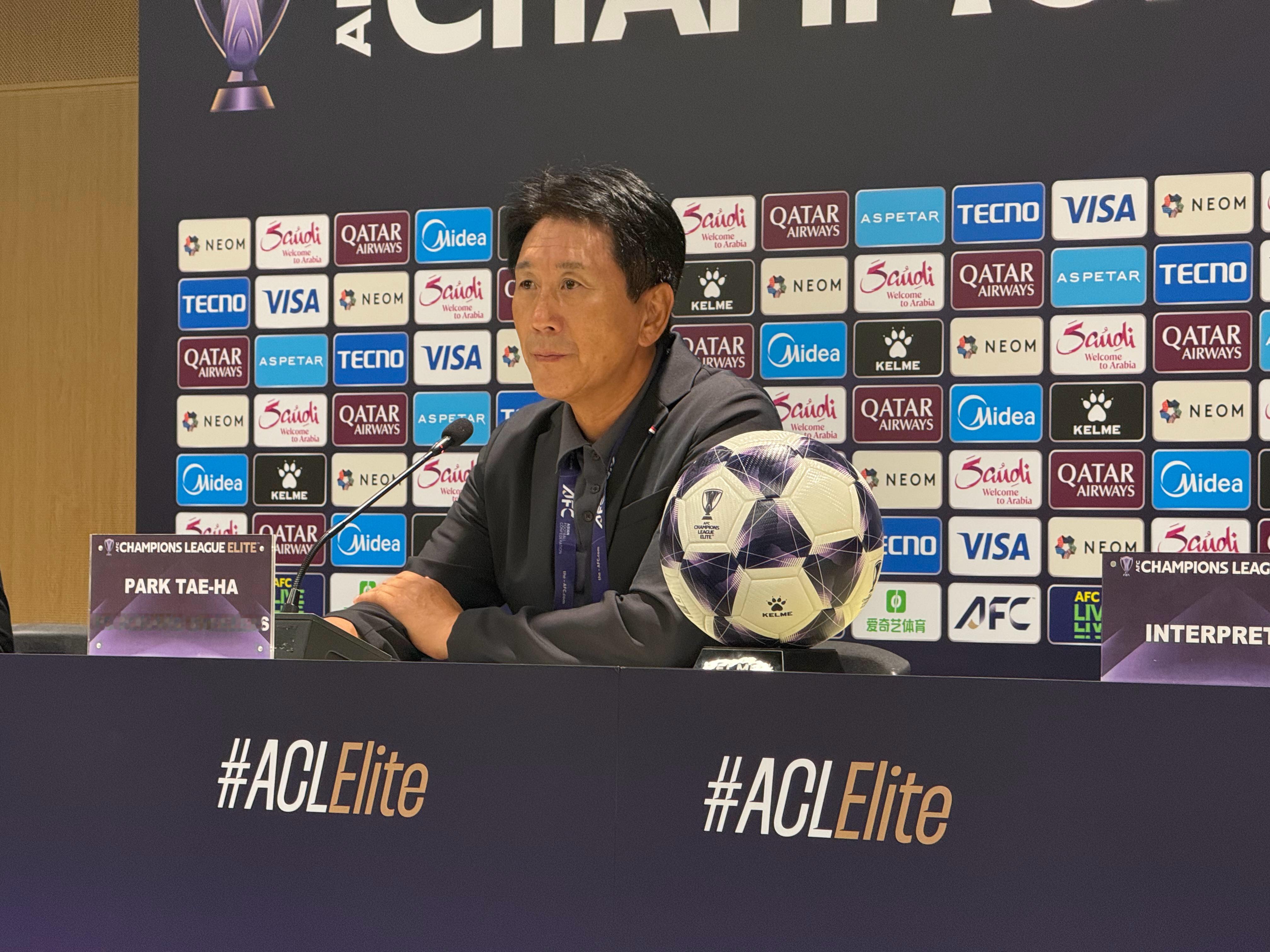 国安3-1浦项铁人，浦项铁人主帅朴泰夏赛后：“这是我们这赛季亚冠的第一场比赛。我