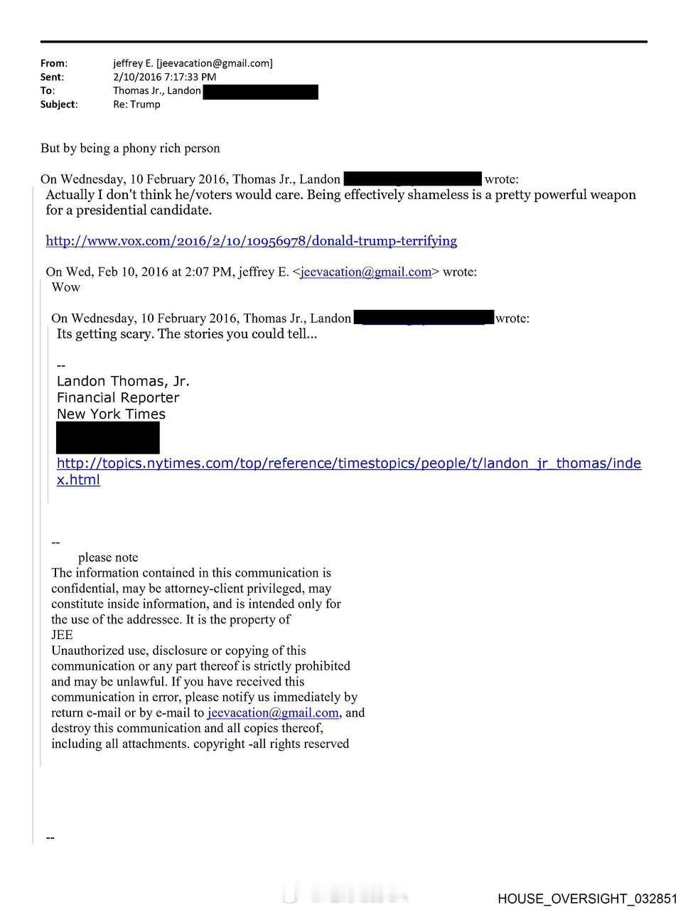 泄露的电子邮件显示，杰弗里・爱泼斯坦在2016年大选和特朗普过渡期间，与《纽