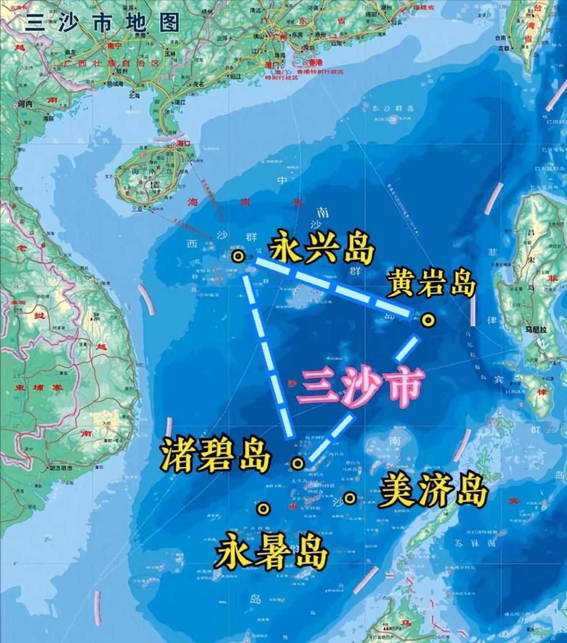南海三座核心人工岛——美济岛、渚碧岛、永暑岛，如今已形成稳固的"铁三角"格局。