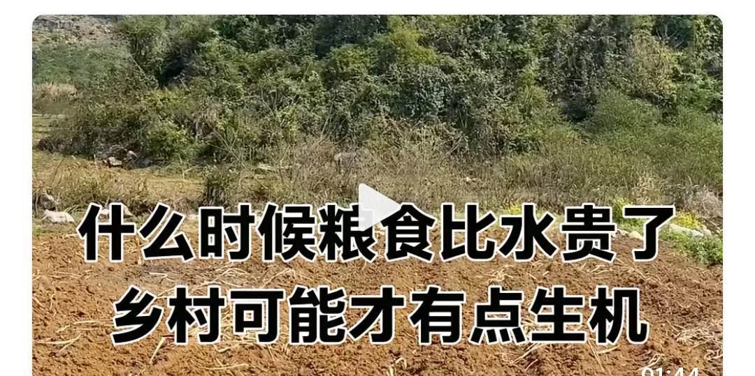 在农村，粮食永远都比水值钱。农村到处哗哗流淌的山泉水，你何时见到它变现的？你