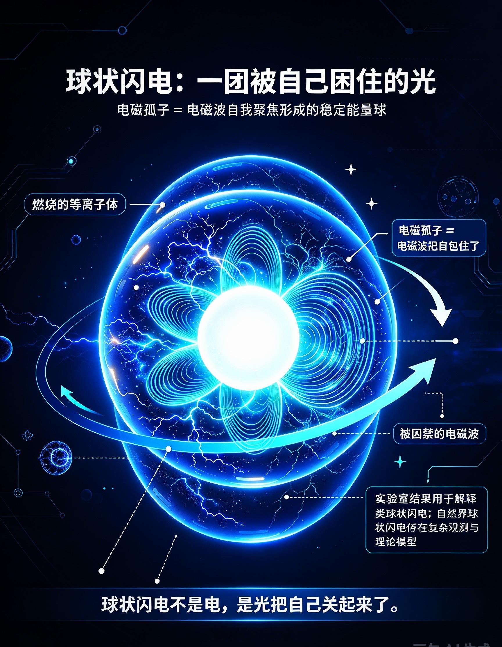 球状闪电不是“闪电”，是一团被自己困住的光。球状闪电俗称“滚地雷”，目击记录里它