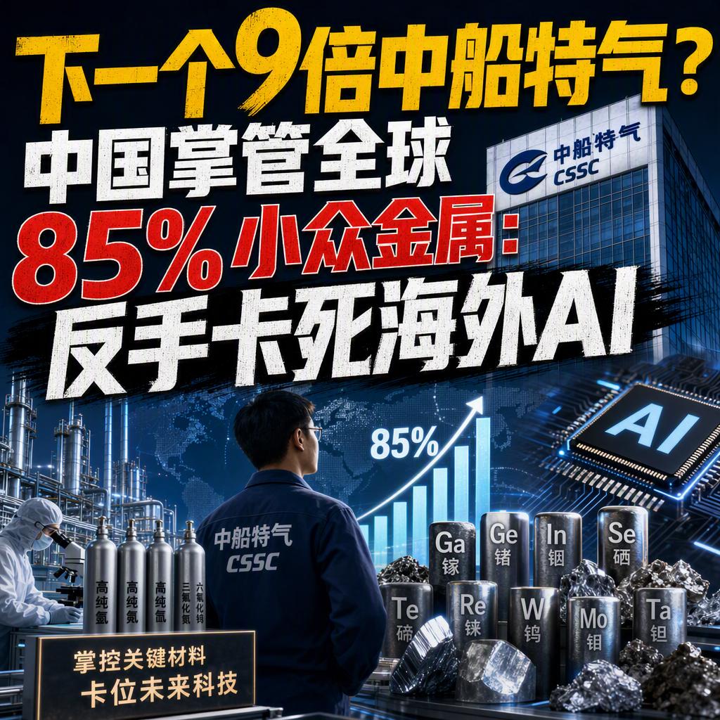 很多人以为卡住海外AI的只有稀土和六氟化钨。但真正扼住算力咽喉的，是一种连名字