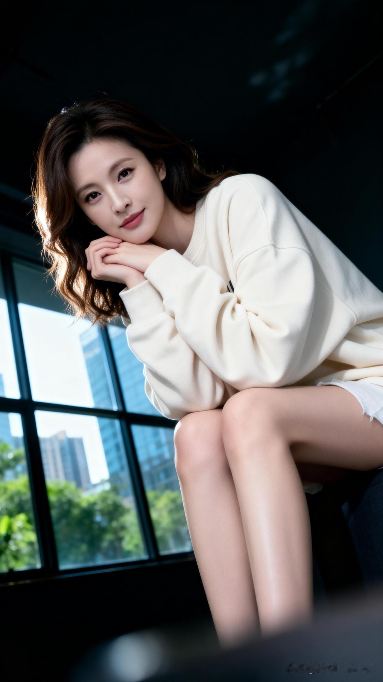 美人倚坐，风姿绰约。有没有一张自己觉得拍的很美的照片阳光洒进来的午后，温暖而宁