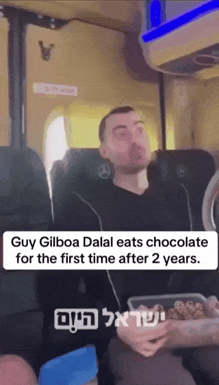 获释的以色列人质盖伊·吉尔博亚·达拉尔(GuyGilboa-Dalal)在