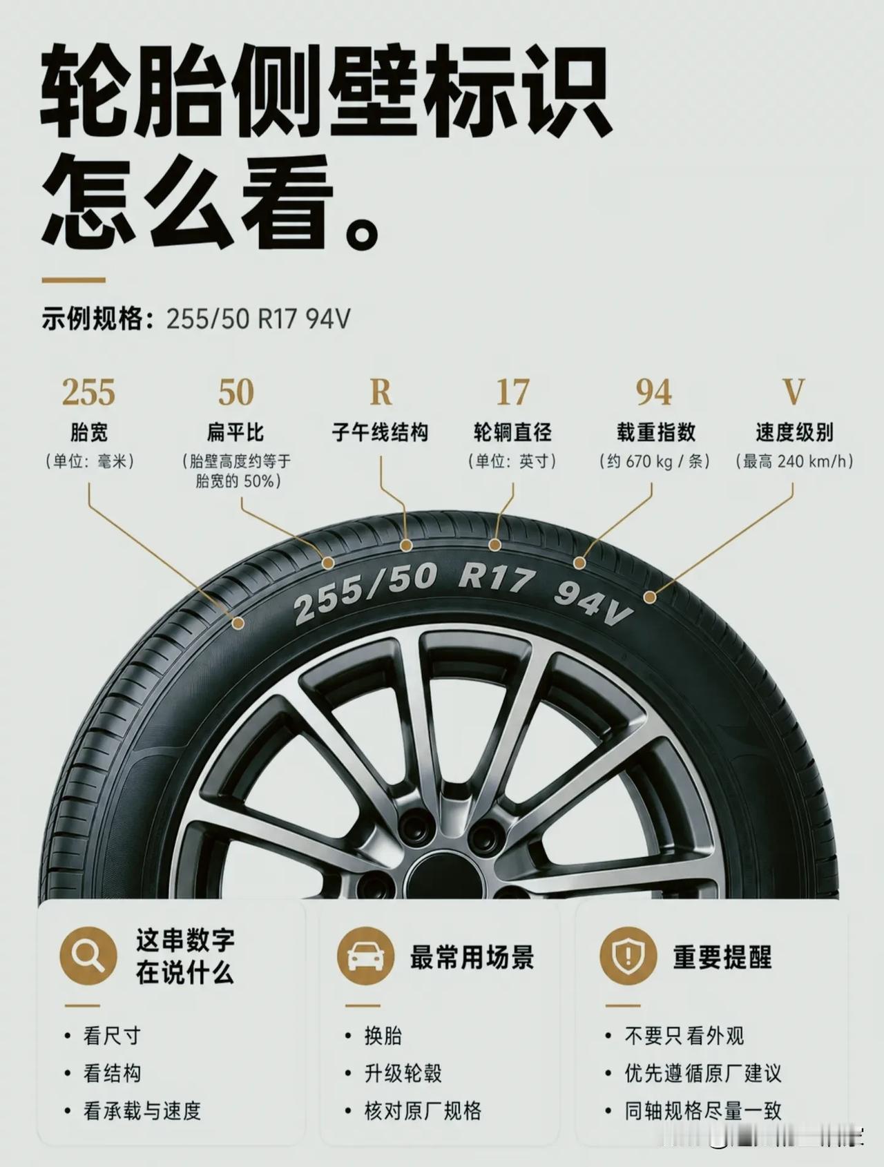 轮胎侧壁一串数字别看不懂！换胎避坑全攻略，车主建议收藏！🔹很多车主换轮胎