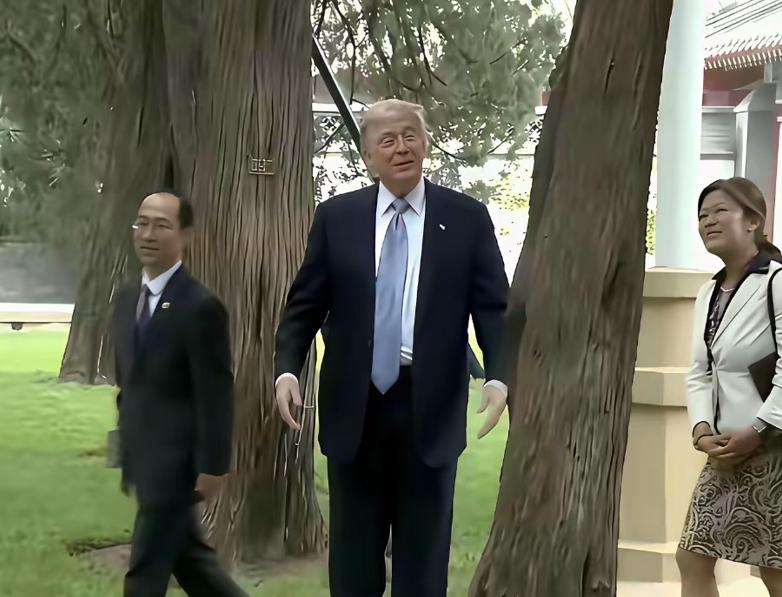 天坛公园的古树都已经620岁，美国成立才250年，你说特朗普能不感慨，能不规规矩