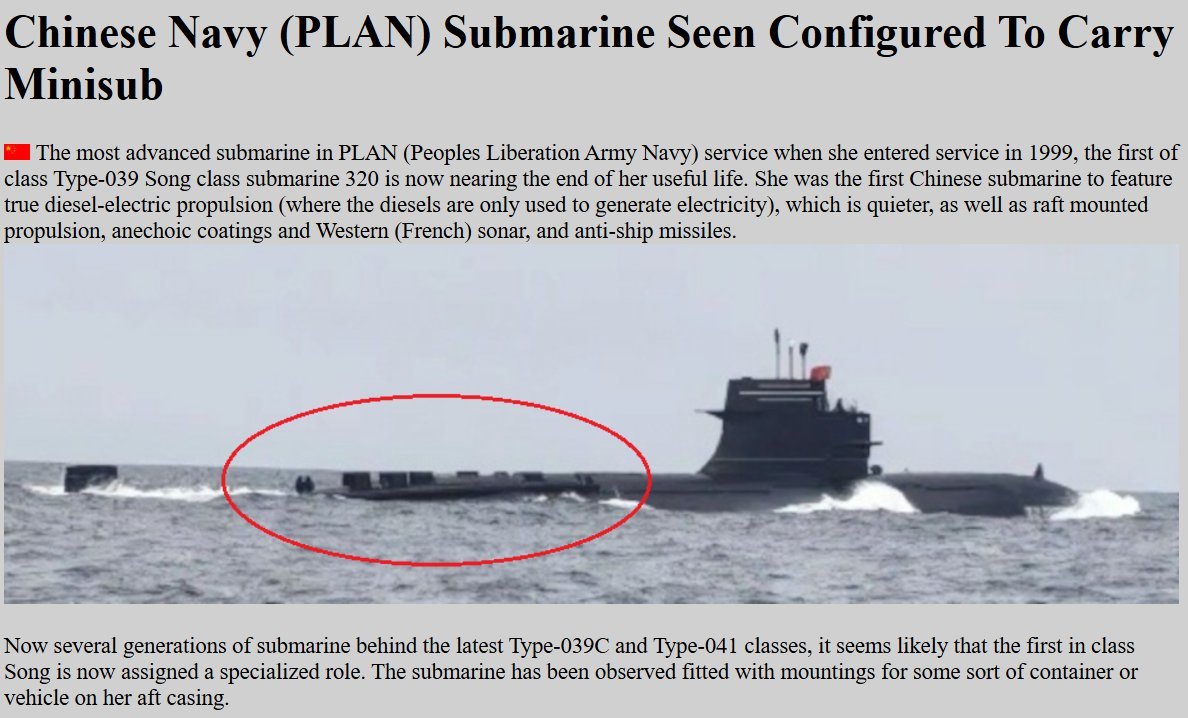 这039潜艇背面有神秘凸起，被外国佬注意到了[思考]可能这艘舰艇已被改装成试验