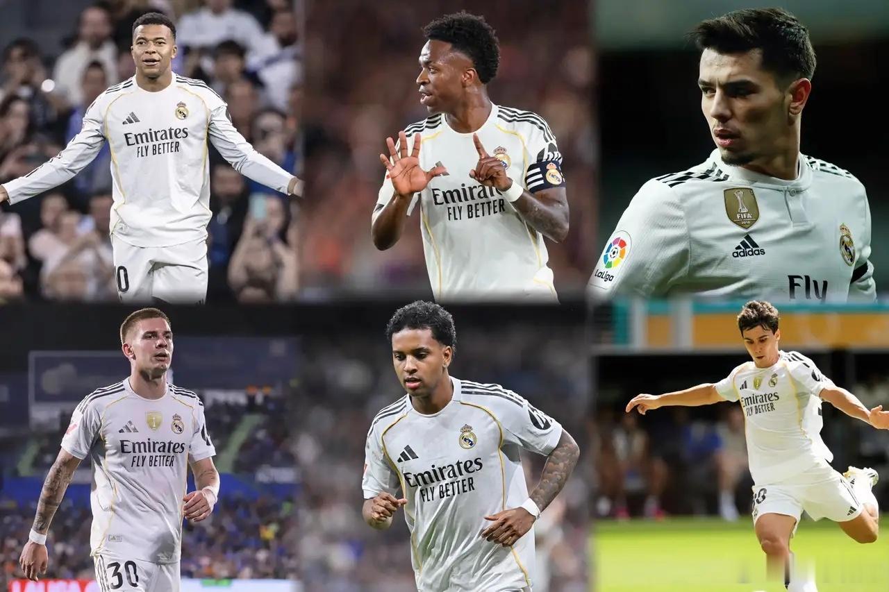 皇马六大前锋身价变化！！！1、姆巴佩：2亿➡️1.8亿，下降2000万。2、维尼